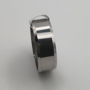 Men's Silver Stainless Steel Band Ring Size 9 (China 19) Polished Fashion Ring